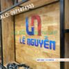 Lô gô mica trong, logo chữ nổi in uv, Lô gô 3d in màu, Logo Le Nguyen