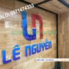 Lô gô mica trong, logo chữ nổi in uv, Lô gô 3d in màu, Logo Le Nguyen