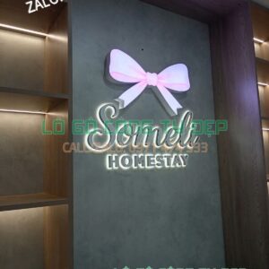 Lô gô mica cháo, lô gô led chân, lô gô homestay, lô gô vách gỗ