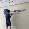 Lô gô khu nghỉ dưỡng, Logo homstay, lô gô xanh villas, logo acrylic gắn tường